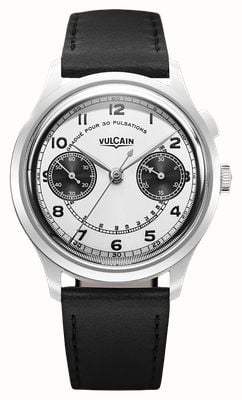 Vulcain Monopusher Heritage Manual Winding (38.9mm) Panda Dial / Black Calf Leather Strap Watch 650167A58.BAC201