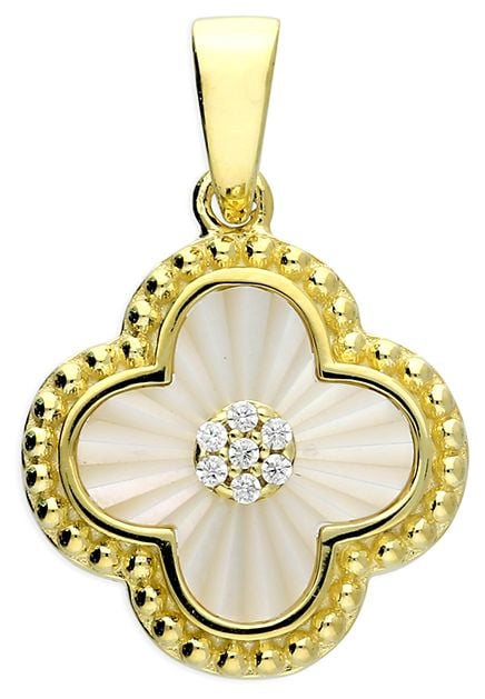 James Moore & Co H6746/Y Sterling Silver Gold Plated Clover Jewellery