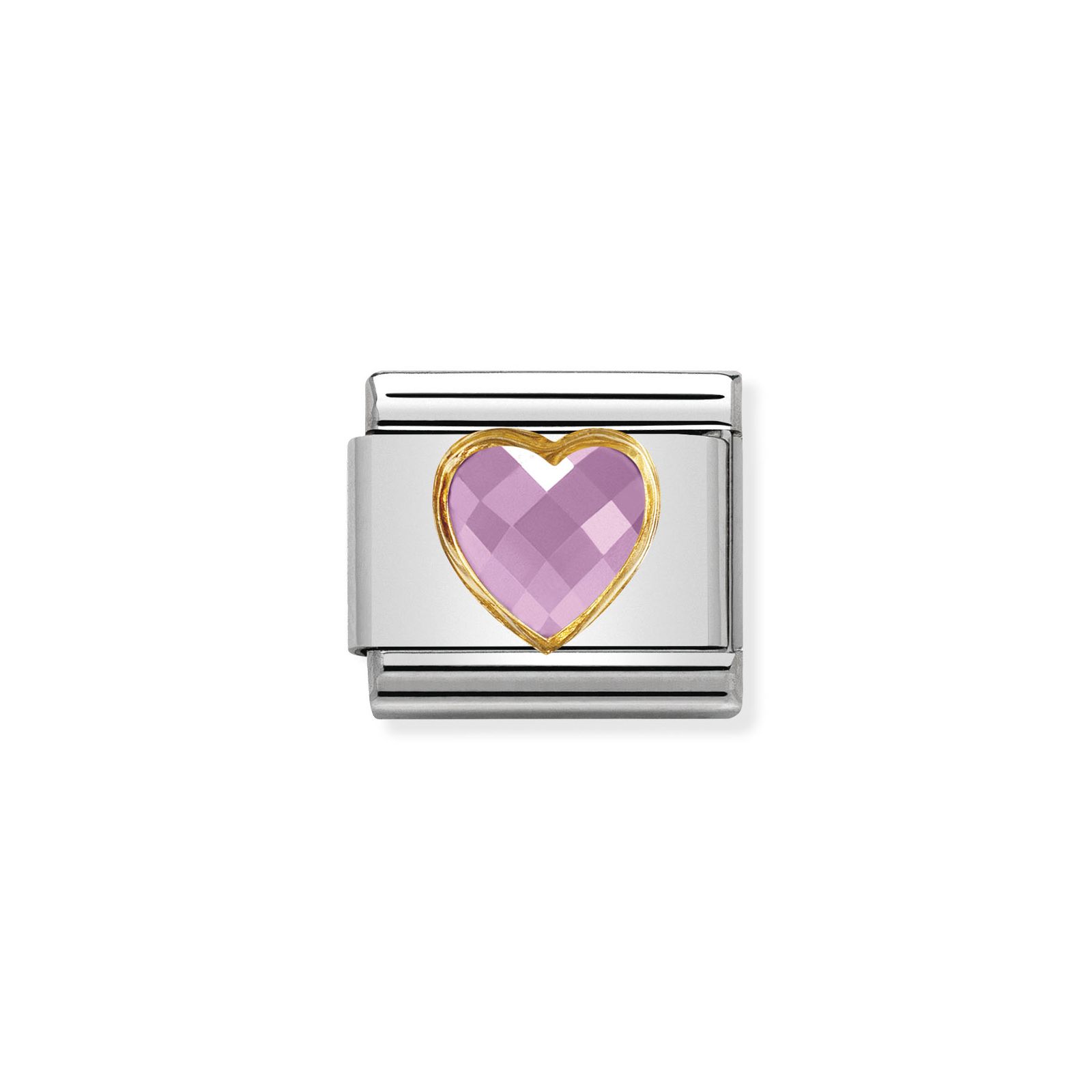 Nomination 030610/003 Classic Heart 18ct Gold & Steel Charm Jewellery