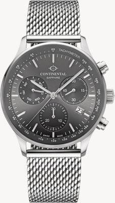 Continental Aviation Chronograph (43mm) Grey Dial / Stainless Steel Mesh Bracelet 22001-GC101680