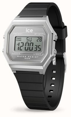 Ice-Watch ICE Digit Retro Metal Black Silver (32mm) Silver Digital Dial / Black Silicone Strap 022735