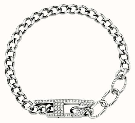 Diesel Men's D Logo Gold-Tone Stainless Steel Chain Bracelet