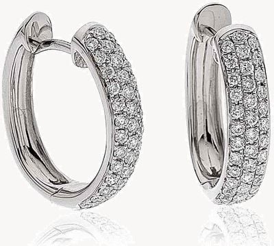 18ct White Gold 0.70ct Diamond (G SI1) Hoop Earrings XYE0021