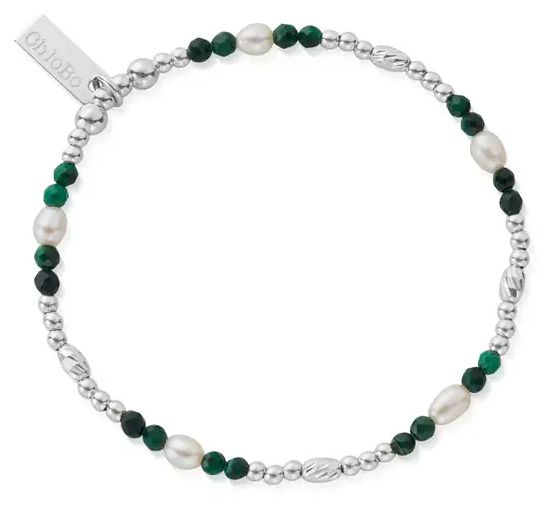 ChloBo SBMRPBC Pearl and Malachite INNER WISDOM Bracelet - Jewellery