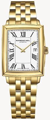 Raymond Weil Toccata Square Quartz (22mm) White Dial / Gold PVD Stainless Steel Bracelet 5925-P-00300