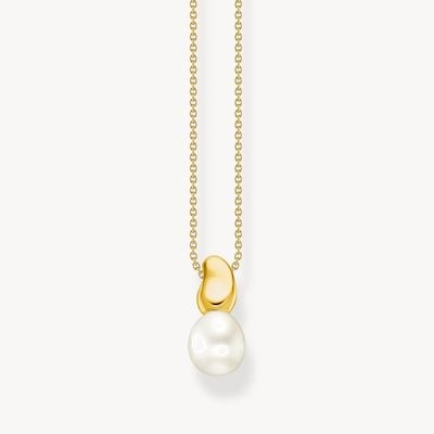 Thomas Sabo Gold-plated Necklace With Pearl Pendant Natural Beauty KE2318-430-14-L45V