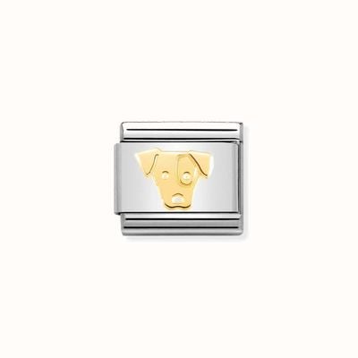 Nomination Composable Classic SYMBOLS JACK RUSSELL DOG Steel and Bonded Yellow Gold 030162/58