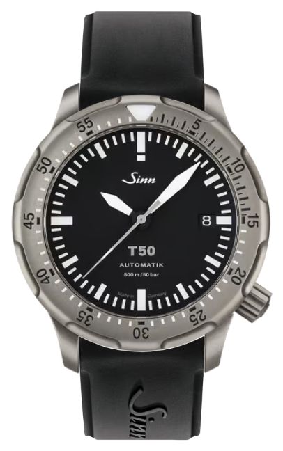Sinn 1052.010-PIN-BUCKLE-BLACK-SILICONE T50 Titanium Diving Watch
