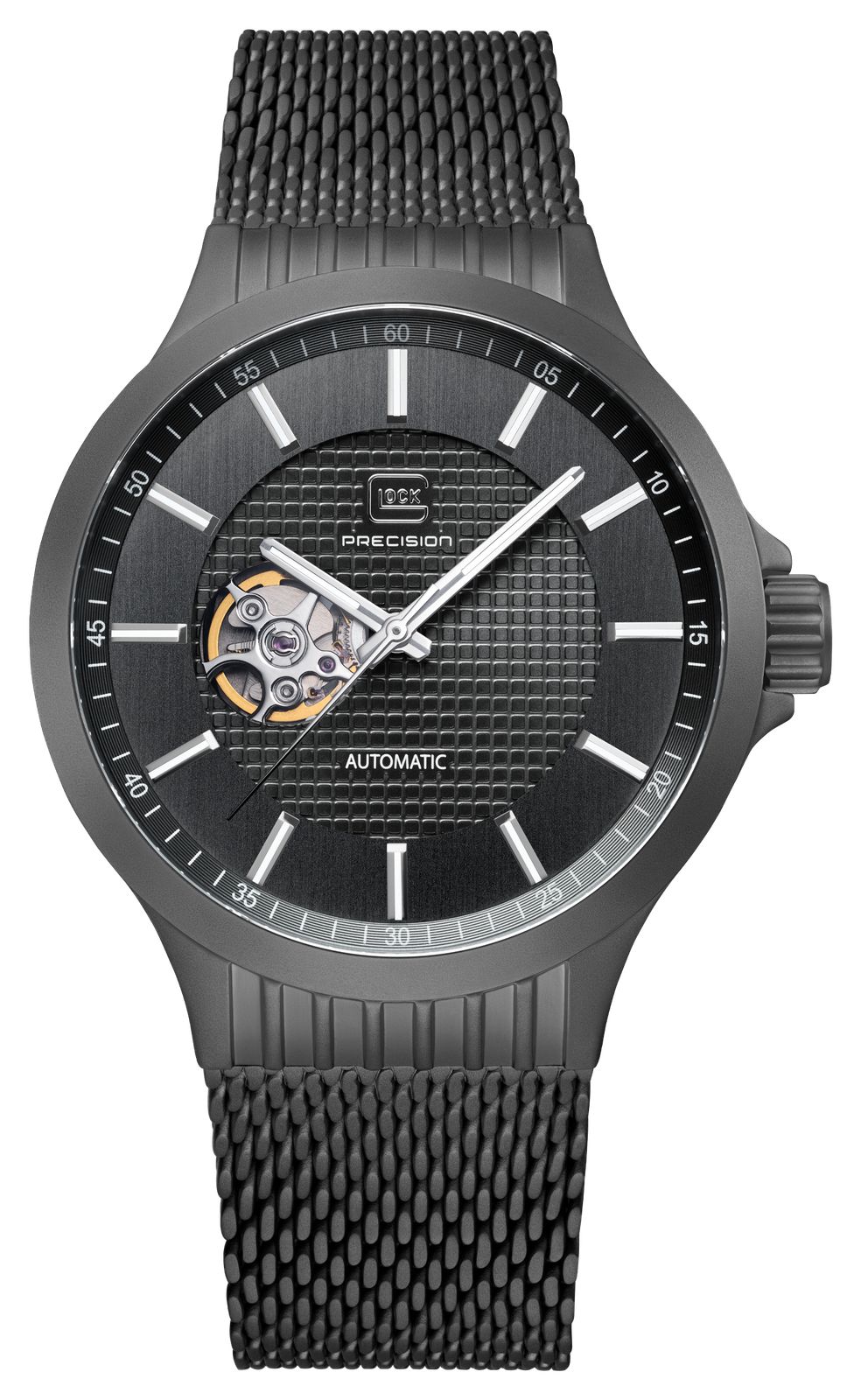 GLOCK Precision GW-13-1-24 Automatic Open-Heart (44mm) Black Watch