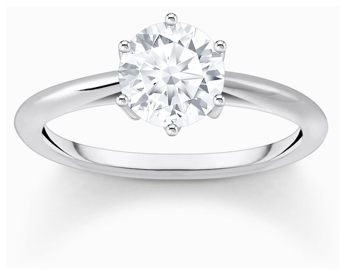 Thomas Sabo TR2474-051-14-54 Round-Cut Solitaire White Jewellery