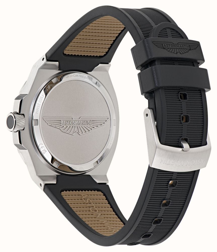 Aston Martin GPQ Icon Quartz (40mm) White Dial / Black Silicone Strap Watch MTIG1F502 - alternate view 4
