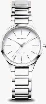 Bering Women's Titanium (30mm) White Dial / Titanium Bracelet 15630-704