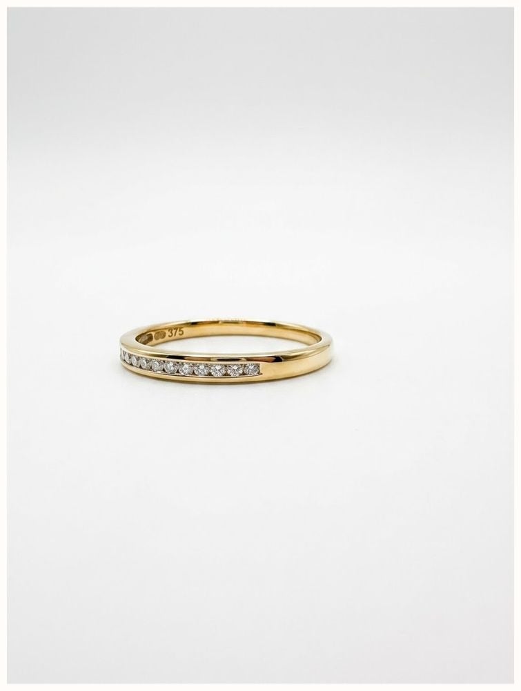 0.25ct Natural Round Brilliant Diamond 9ct Yellow Gold Half Eternity Ring RD566/N - alternate view 2