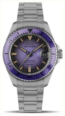 Out Of Order INDIGO AUTOMATICO QUARANTA (40mm) Sunburnt Purple Dial / Ultra Brushed Stainless Steel Bracelet OOO.001-21.LI.SS