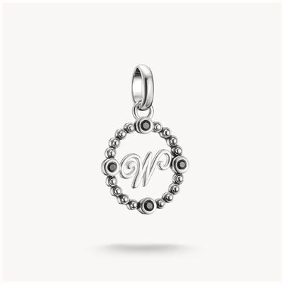 Thomas Sabo Silver Charm Pendant 'W' Wednesday Zirconia Connect CC1317-643-11