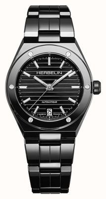 Herbelin Cap Camarat Automatic (37mm) Polished Black Dial / Polished Black Ceramic Bracelet 1545BCRN14P