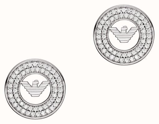 Emporio Armani Women's Crystal-Set Sterling Silver Stud Earrings EG3587040