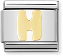 Nomination Classic Letter H 18ct Gold & Steel Charm 030101/08
