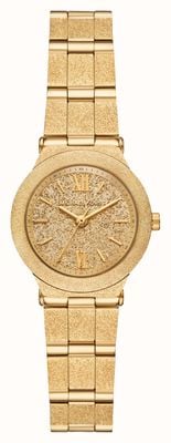 Michael Kors Billie (26mm) Gold Dial / Frosted Gold PVD Stainless Steel Bracelet MK7554