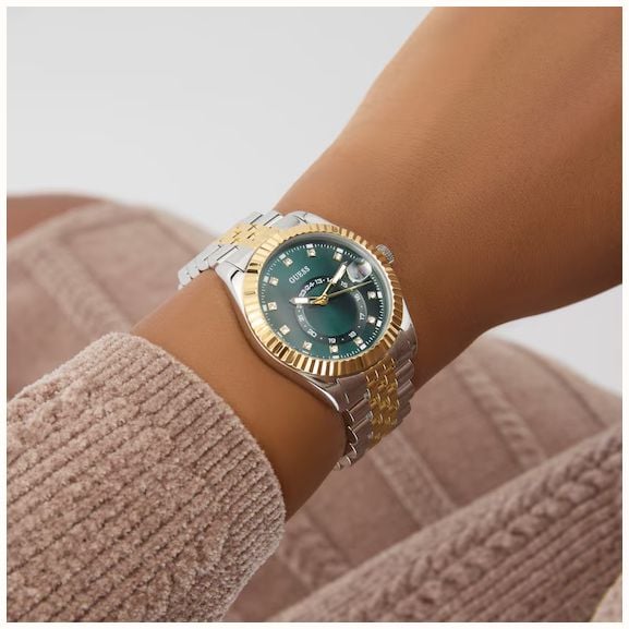 Guess Ladies Jada Two-Tone Multi-Function Date Watch With Green Dial GW0936L3 - alternate view 5
