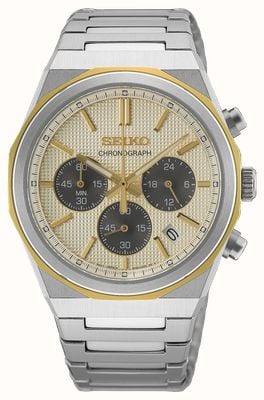 Seiko Essential Time Chronograph (40mm) Cream Dial / Stainless Steel Bracelet HGK001P1