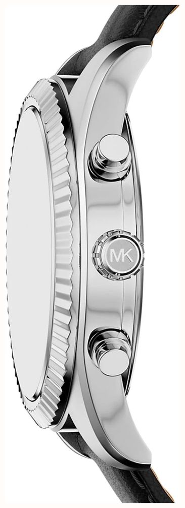 Michael Kors Men's Lexington Chronograph Black Leather Stainless Steel Dial MK9297 - alternate view 2
