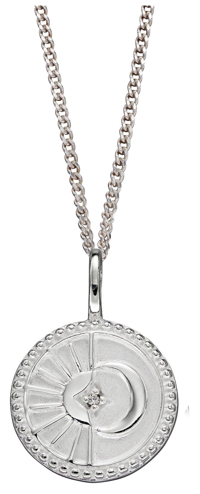 P5007C Silver Sun Moon Disc Pendant Only Jewellery - Elements Silver - Modalova