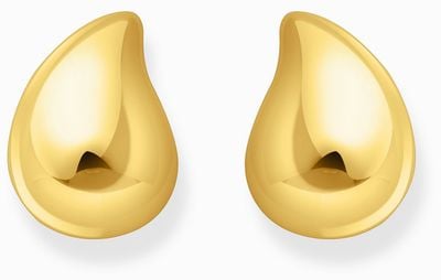 Thomas Sabo Organic Drop Shape Stud Earrings Gold-Plated Sterling Silver H2299-413-39