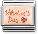 Nomination ENGRAVED In Stainless Steel With 9k Rose Gold And CZ Valentine's Day Charm 430316/02
