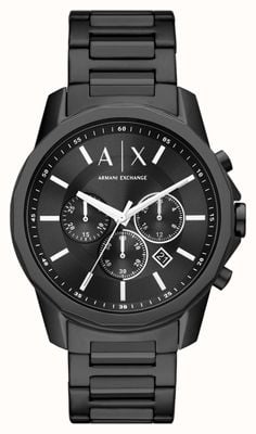 Armani Exchange Black Chronograph Dial | Black Stainless Steel Bracelet AX1722