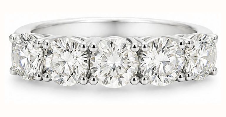 Platinum 5 stone brilliant cut diamond ring 2.00cts RWP4415