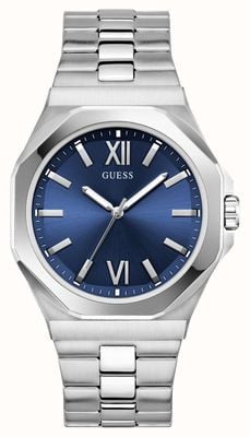 Guess EMPEROR (41.5mm) Blue Sunray Dial / Stainless Steel Bracelet GW0849G1