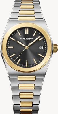 Raymond Weil A.R.T. Date Automatic (38mm) Graphite Sunray-Brushed Dial / Two-Tone Stainless Steel Bracelet 1000-STP-20001