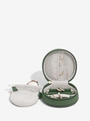 Stackers Fluted Round Travel Jewellery Box Emerald 76832