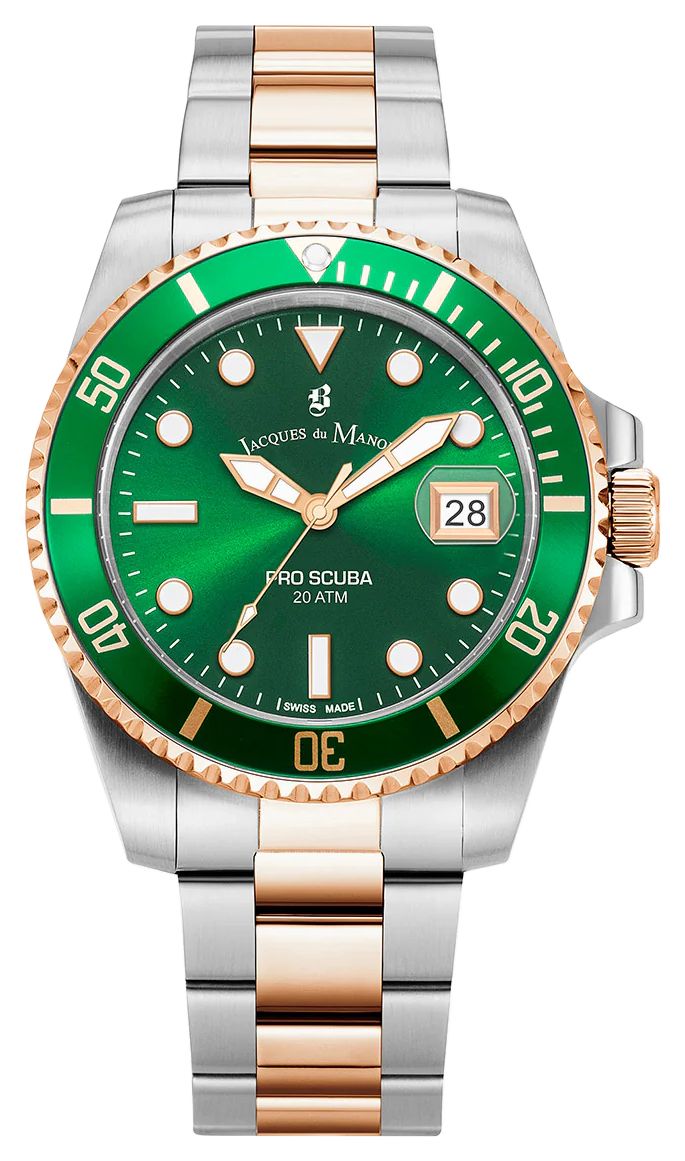 Jacques Du Manoir JWG02804 Pro Scuba (43Mm) Green Dial / Two Watch