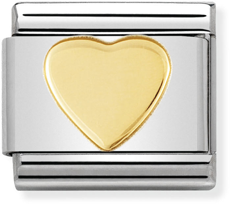 Nomination Classic Heart 18ct Gold & Steel Charm 030116/02
