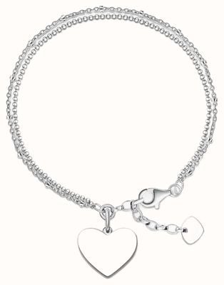Thomas Sabo Double Row Engravable Bracelet Heart Silver LBA0102-001-12-L19,5V
