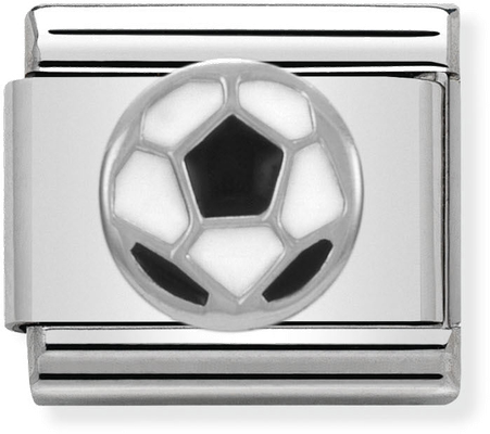 Nomination Classic SYMBOLS In Stainless Steel Enamel And Silver Sterling Silver Soccer Ball Charm 330202/13