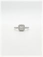 Bass International Diamond Jewel 0.81ct Princess Natural Diamond Platinum Halo Ring J4621