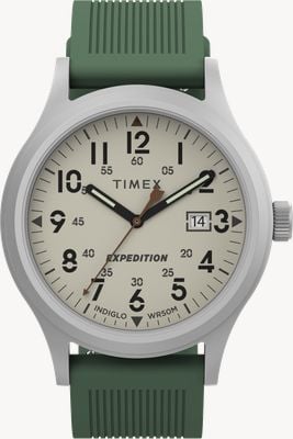 Timex Expedition Scout (40mm) Natural Dial / Green Rubber Strap TW4B30100