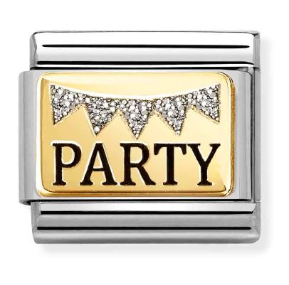 Nomination Classic Gold Glitter Party Charm