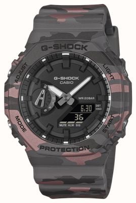 Casio G-Shock 2100 Series Original Camouflage (45.4mm) Black Dial / Red Camo Resin Band GA-2100CM-8AER