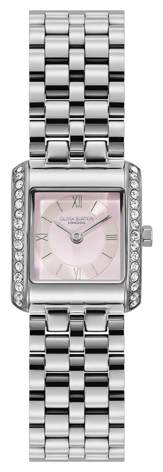 Olivia Burton Berkley 21mm Blush Crystal Square Dial & Stainless Steel Watch