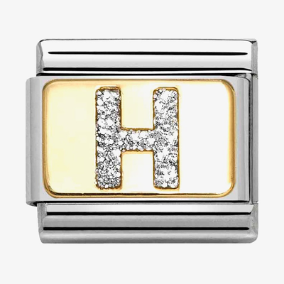 Nomination Classic Letter H Glitter Charm 030291/08