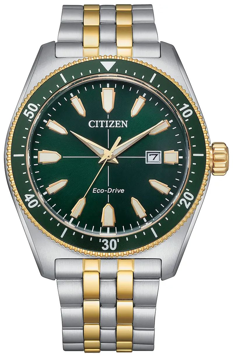 Citizen AW1594-89X Men's Sport Eco-Drive Green Dial Two-Tone Watch