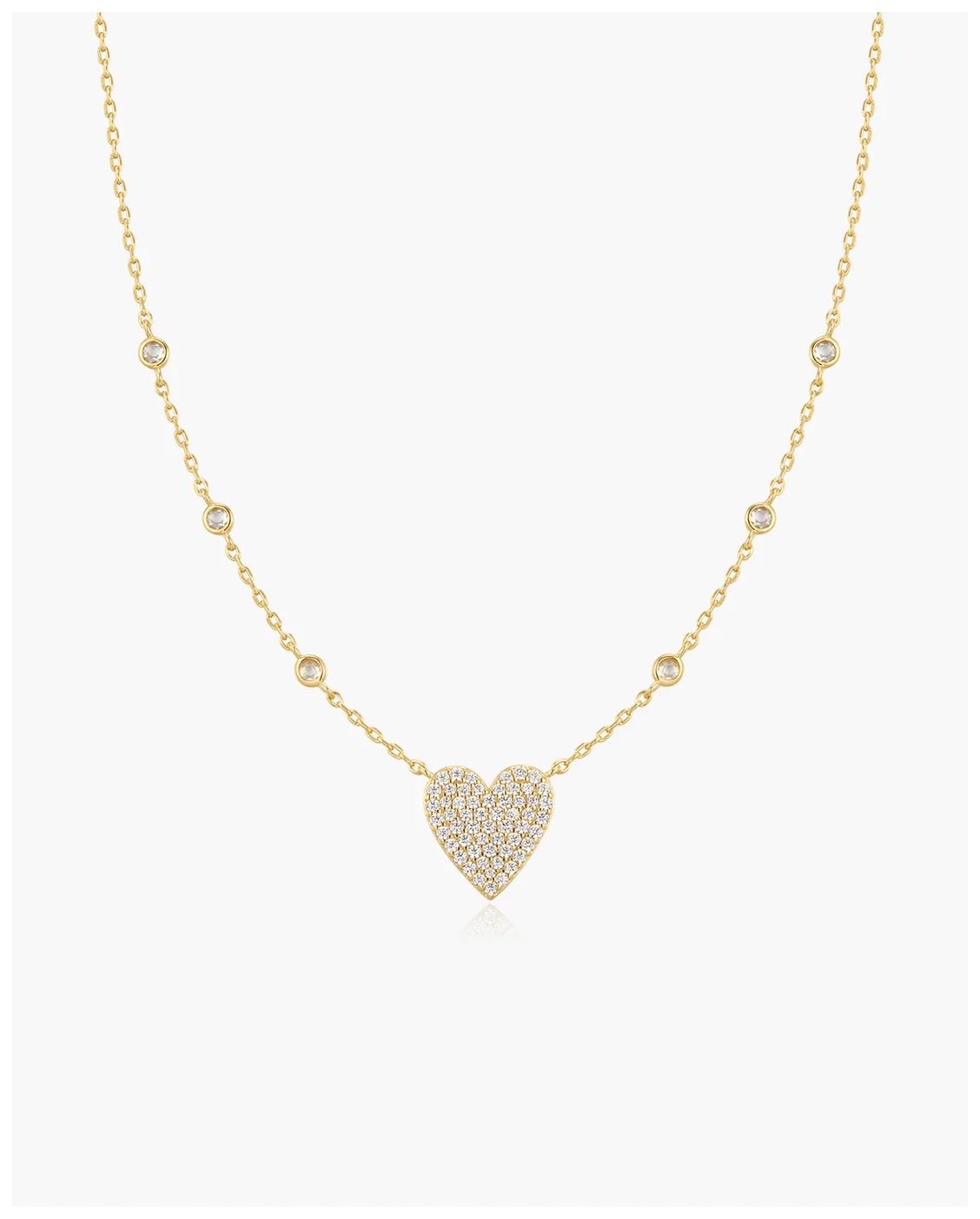 Ania Haie N076-11G Gold PavÃ© Heart With Bezel Station Jewellery