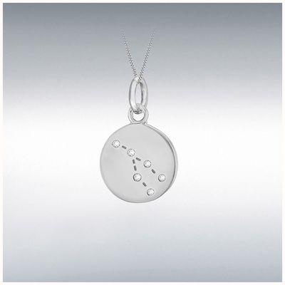 IBB Silver Taurus Star Sign Constellation Disc Pend 8.68.5709