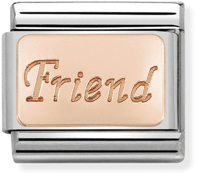 Nomination Classic Friend 9ct Rose Gold & Steel Charm 430108/14