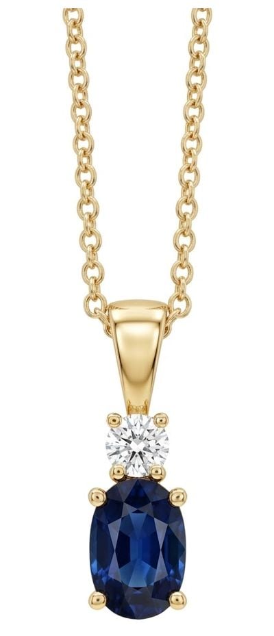 James Moore & Co P84-S-Y 18ct Yellow Gold 6x4 Blue Sapphire Jewellery