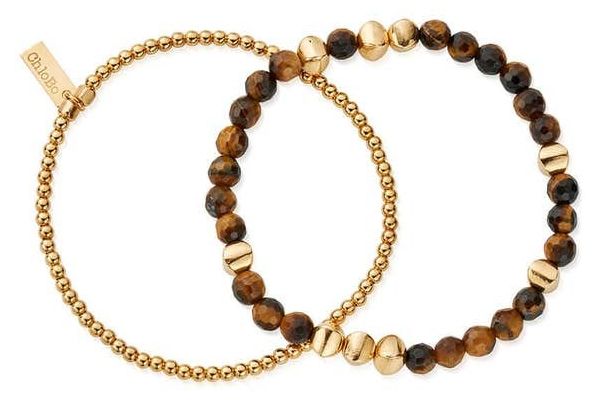 ChloBo GBSETTEM MAN Tiger's Eye Urban Set of 2 Bracelets - Jewellery